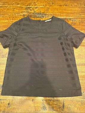 FRNCH Black Horizontal Stripe Short Sleeve Top